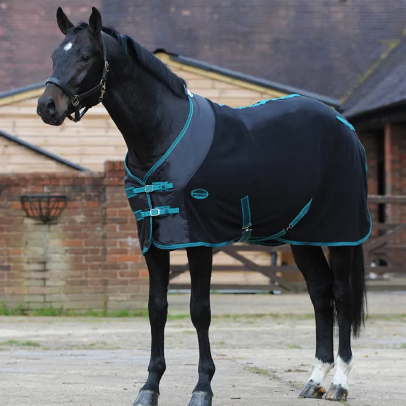 Weatherbeeta Polar Fleece Cooler Standard Neck Rug Black/Teal
