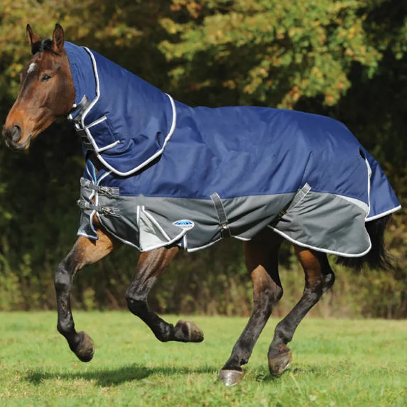 Weatherbeeta Freestyle 360g Detach-a-Neck Wide Turnout - Navy/Grey