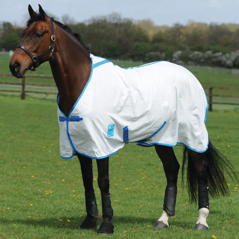 Weatherbeeta Standard Neck Kool Coat Summer Sheet - White/Blue