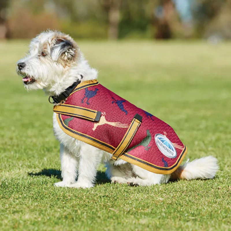 Weatherbeeta Parka 1200D Waterproof Dog Coat - Burgundy Pheasant Print-1