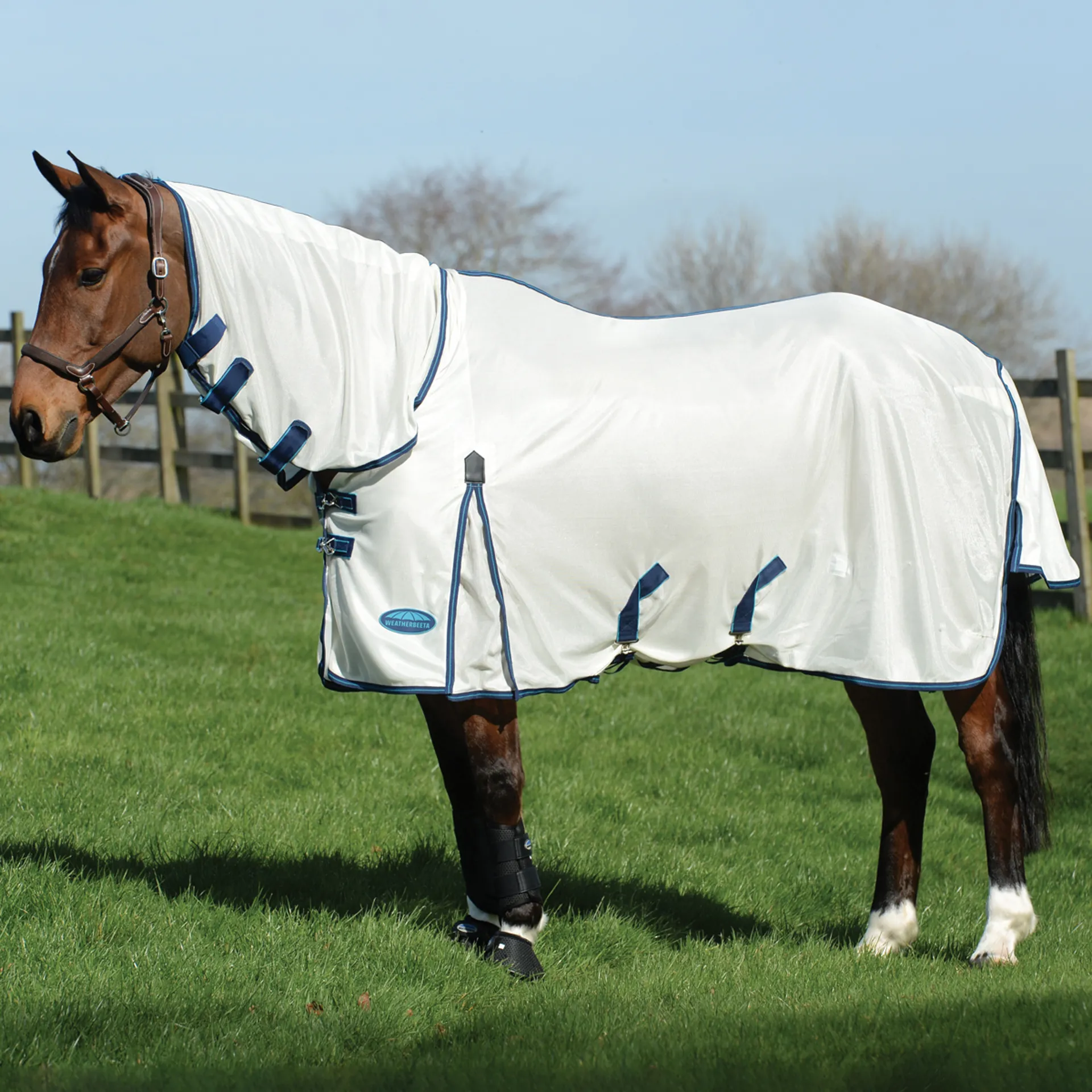 Fly Rug Weatherbeeta WeatherBeeta ComFiTec Airflow II Combo Neck Fly Rug - White/Sea