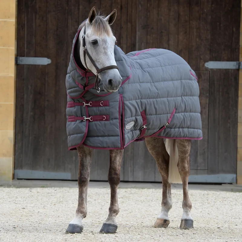 Weatherbeeta ComFiTec Channel Quilt II 220g Stable Rug - Grey/Burgundy-1