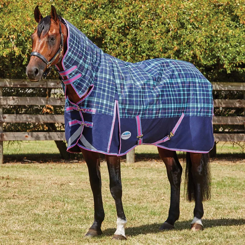WeatherBeeta ComFiTec Plus Dynamic 220g Combo Turnout Rug - Navy Plaid