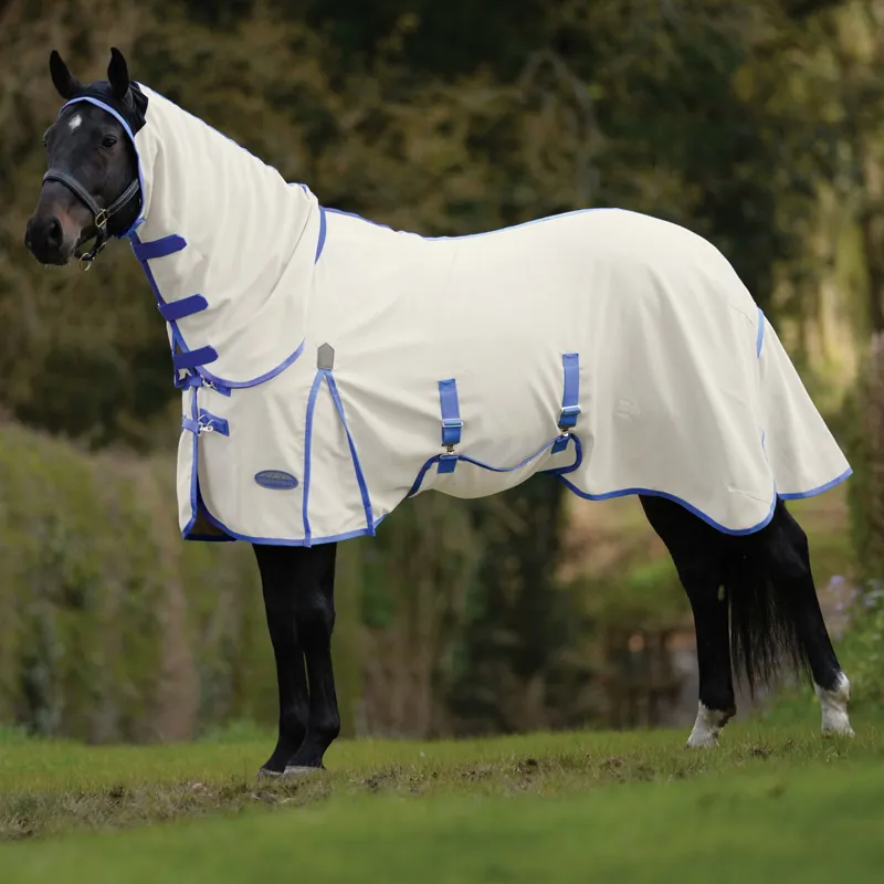 WeatherBeeta ComFiTec Shield Combo Fly Rug - White/Blue