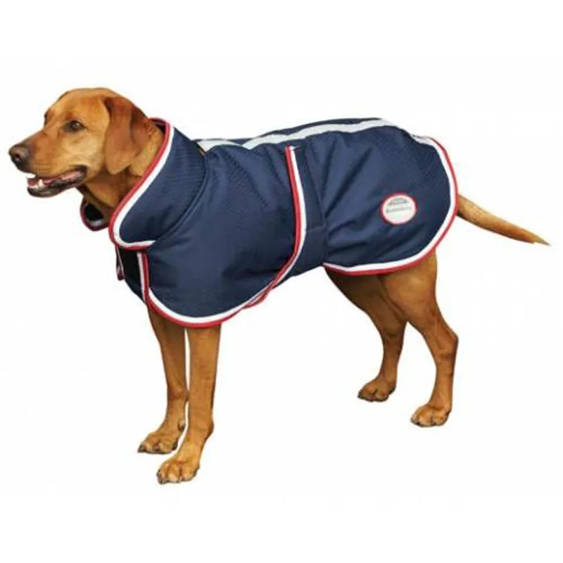 Weatherbeeta Parka 600D Dog Coat with Belly Wrap Navy/Red/White