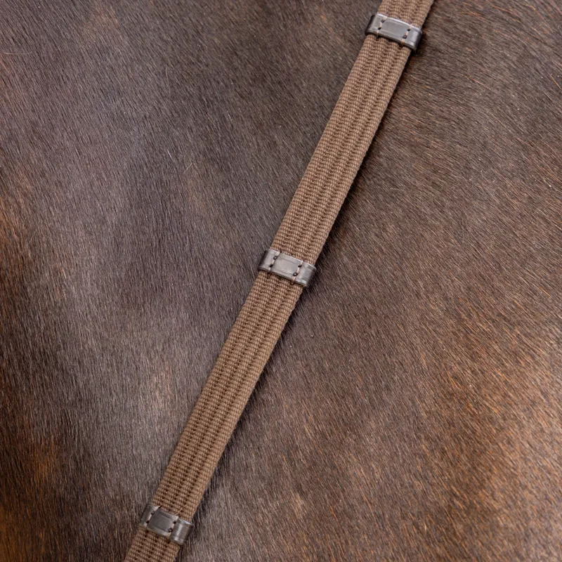 LeMieux Webbed Continental Reins - Brown/ Silver-2