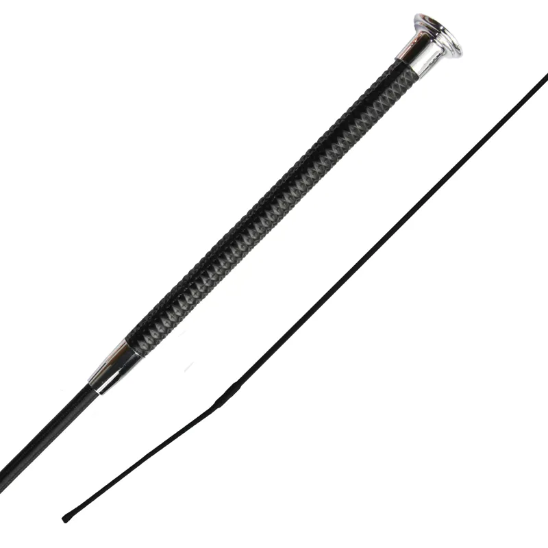 Woof Wear Diamond Dressage Whip - Black/Silver