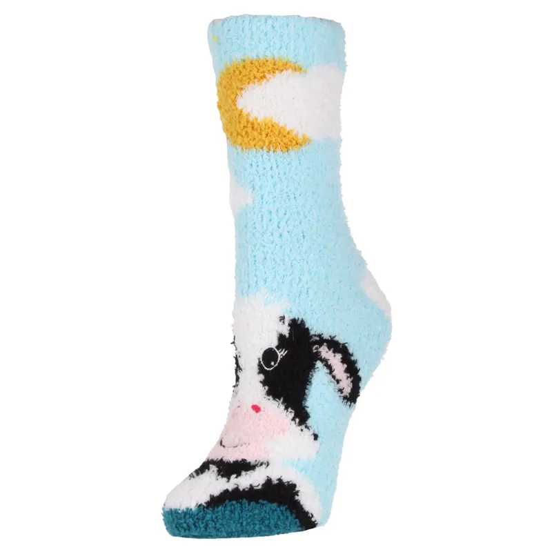 Sockshop Wild Feet Cosy Lounge Junior Socks 2 Pack - Cow
