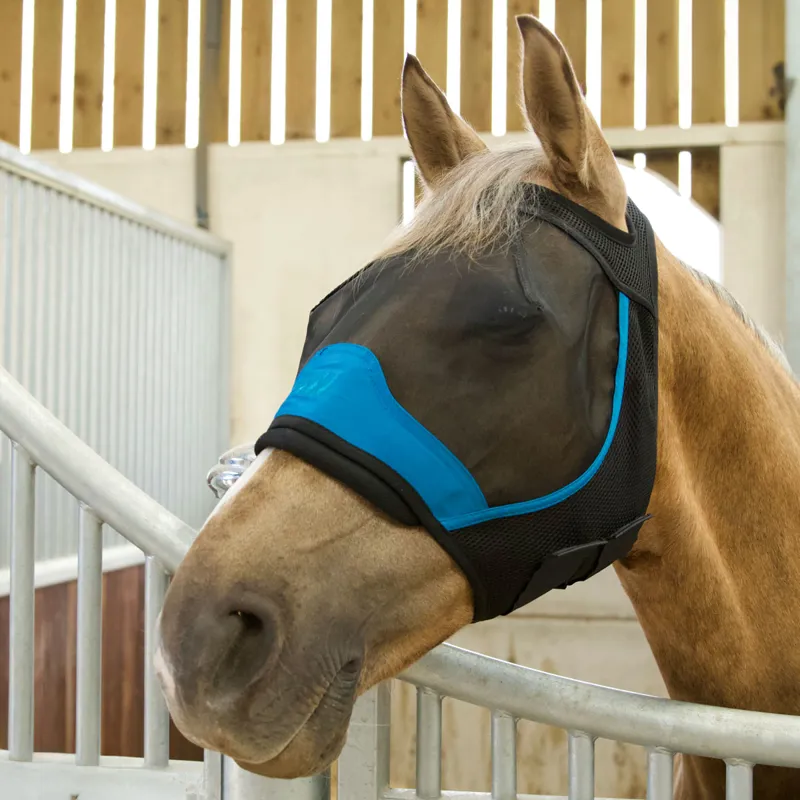 Woof Wear UV Fly Mask Without Ears - Black/Turquoise