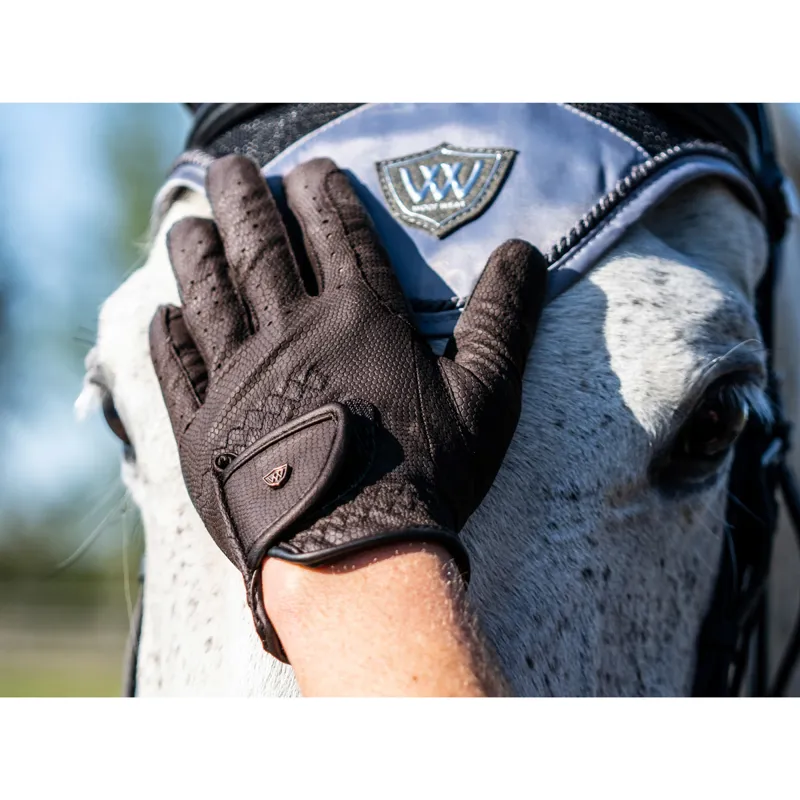 Woof Wear Competition Reintex Riding Gloves - Chocolate-1