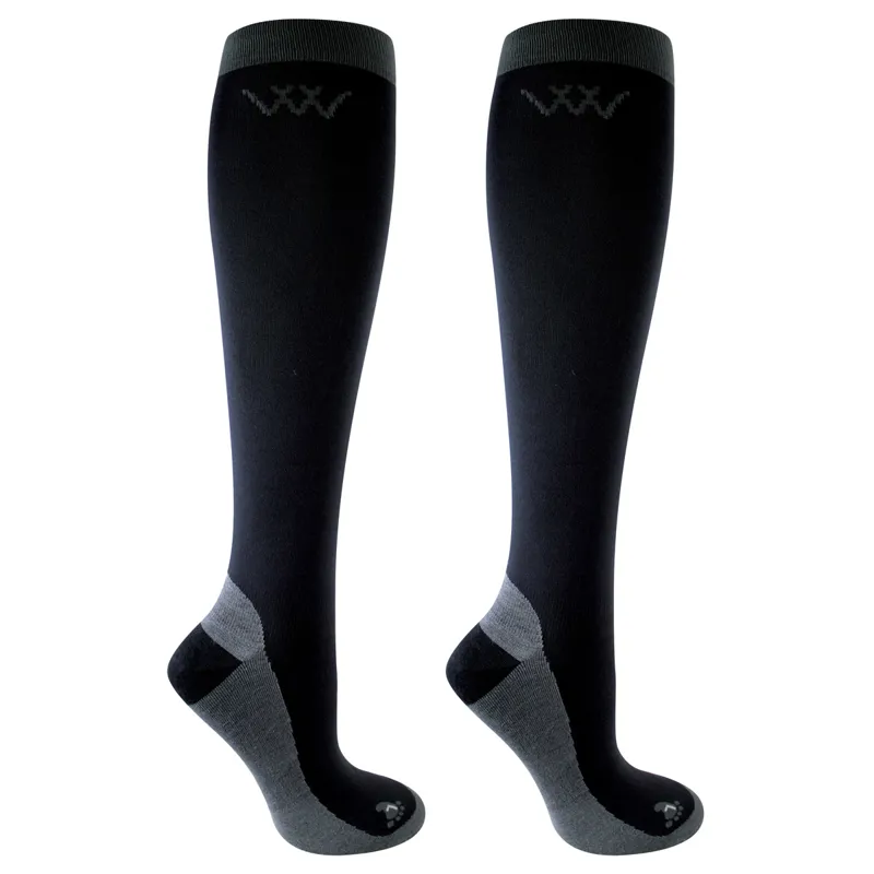 Woof Wear Competition Riding Socks 2 Pack - Black/Grey