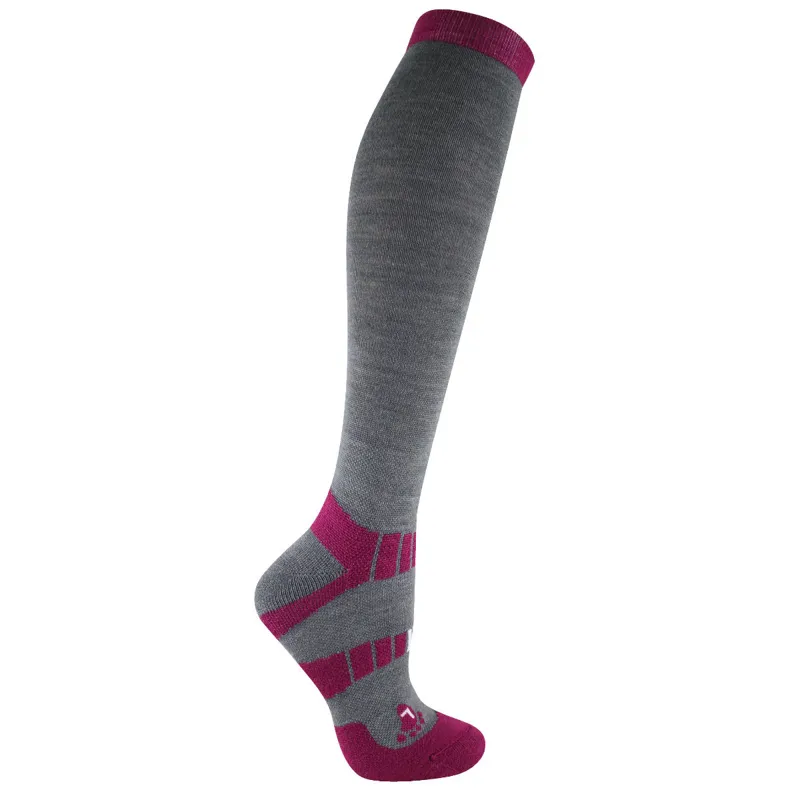 Woof Wear Winter Riding Socks 2 Pack Grey/Berry