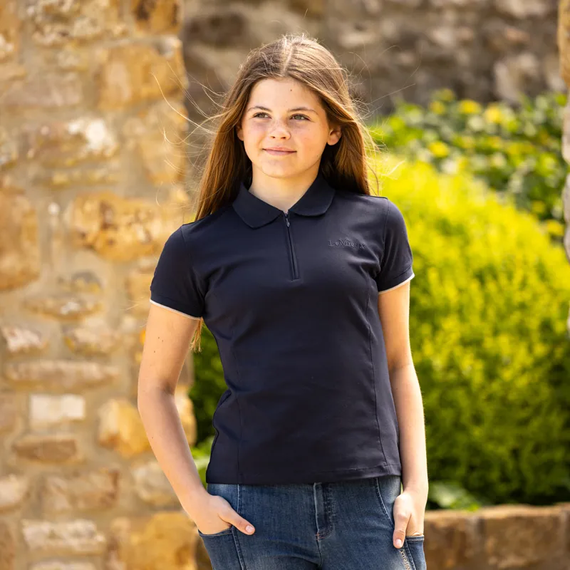 LeMieux Young Rider Junior Polo Shirt - Navy-3