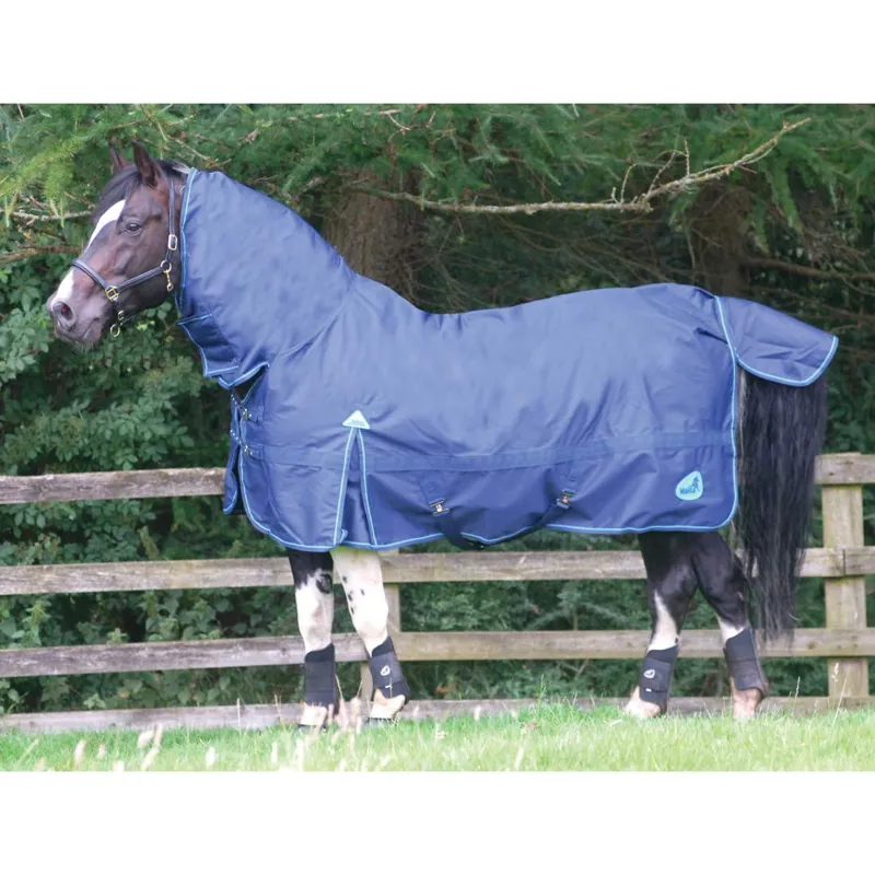 Masta Zing Lightweight Fixed Neck Combo Turnout Rug Dark Navy